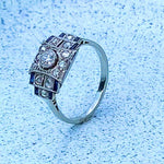 A French Art Deco Sapphire and Diamond Ring
