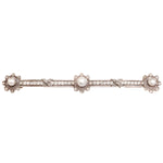 A French Diamond and Pearl Long Brooch