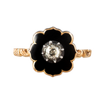A Victorian Black Enamel Diamond Ring