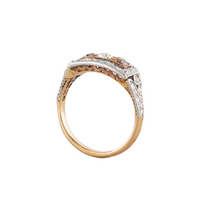 A Cognac Diamond Gold Ring