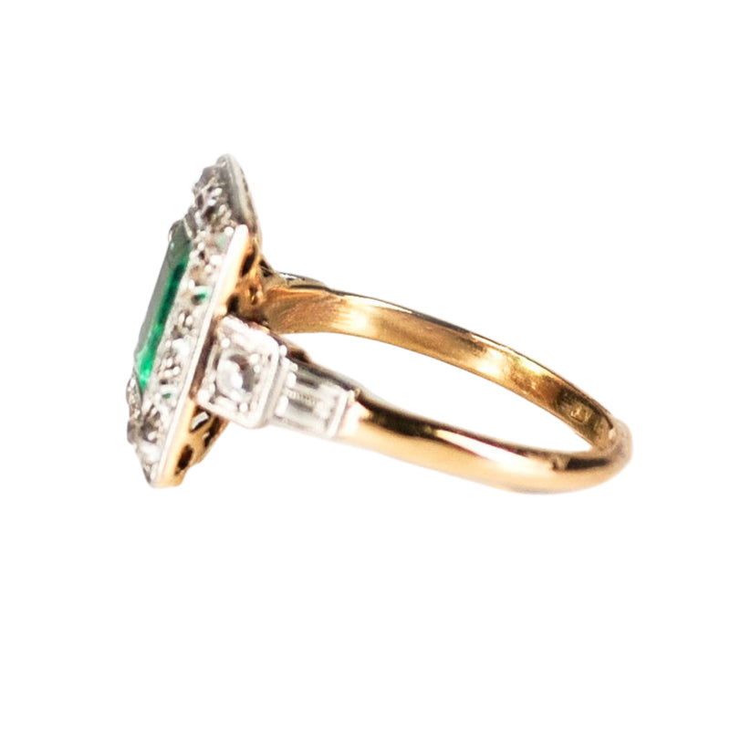 An Art Deco Emerald and Diamond Ring