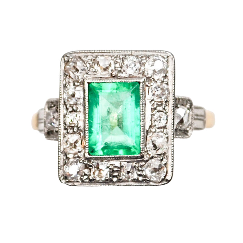 An Art Deco Emerald and Diamond Ring