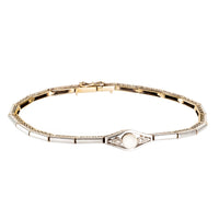 Dutch Gold Platinum Pearl Diamond Bracelet c.1830s