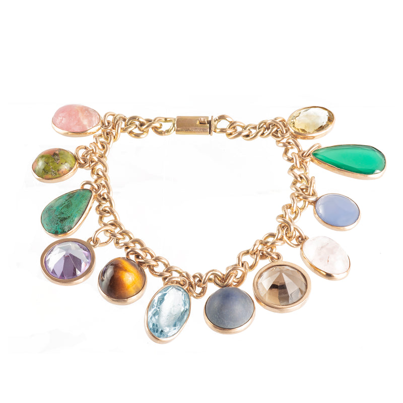 Multi Stone Nine Carat Gold Bracelet