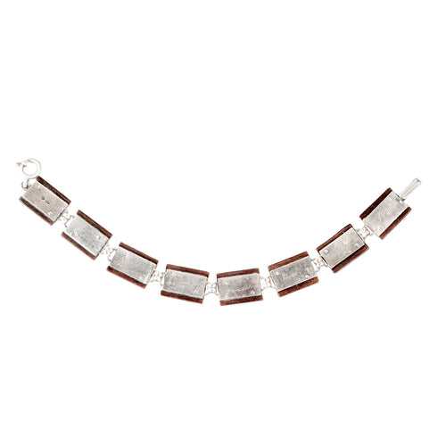 A Silver Wood Panel Bracelet