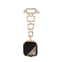 Art Deco silver brooch watch with black enamel and marcasite detail, English, c.1920s.
