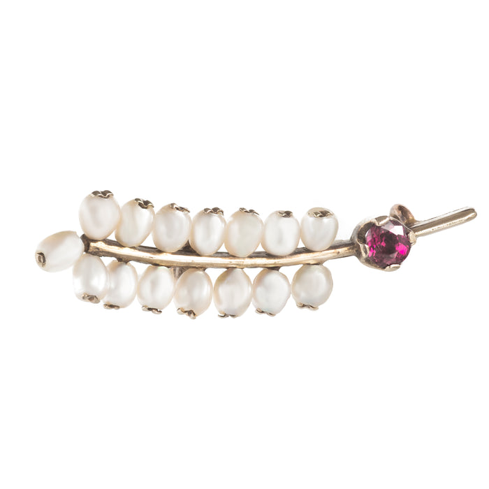 Pearl Ruby Brooch in its original box