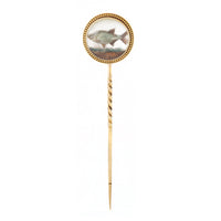 A French Rock Crystal Fish Gold Stick Pin