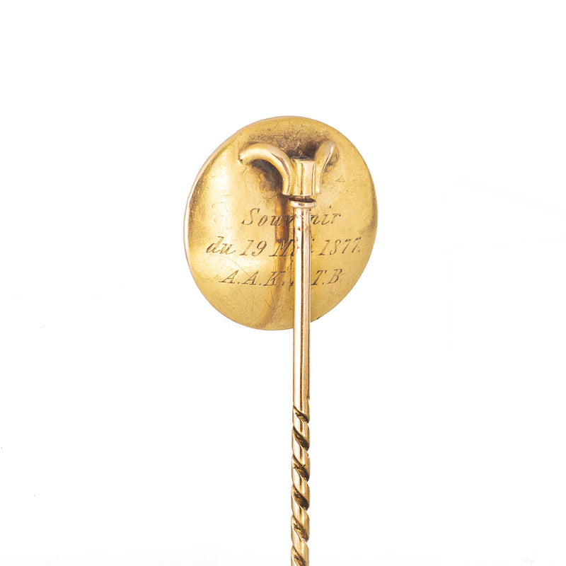 A French Rock Crystal Fish Gold Stick Pin