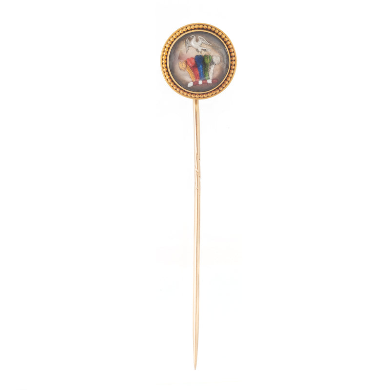 A Prince of Wales Plume Rock Crystal Stick Pin