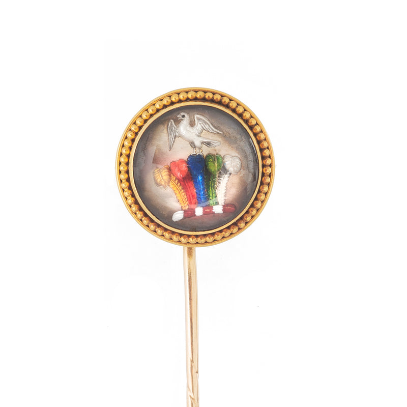 A Prince of Wales Plume Rock Crystal Tie Pin