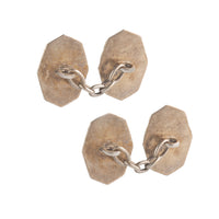 Pair of Silver Green Enamel Cufflinks