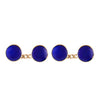 A Pair of Blue Enamel Gold Cufflinks