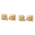 A pair of Square Pearl and Diamond cufflinks