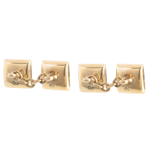 A pair of Square Pearl and Diamond cufflinks