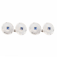Pair of Rock Crystal Sapphire Cufflinks