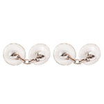 A pair of Rock Crystal Sapphire Cufflinks