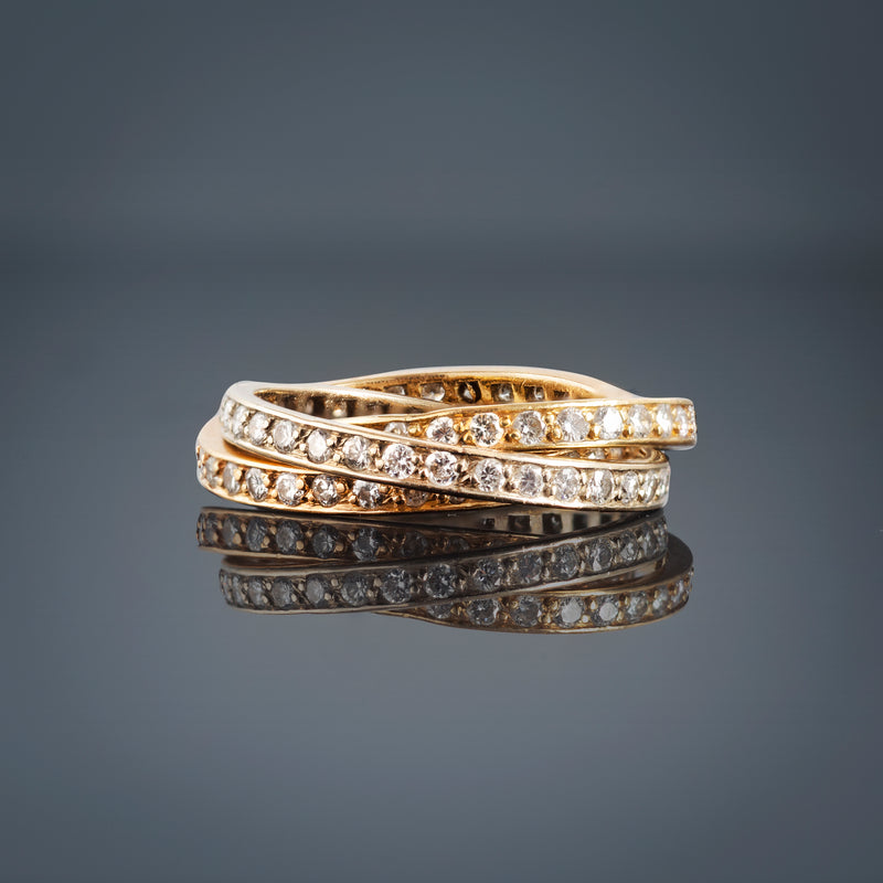 Antique Gold Diamond Russian Wedding Ring