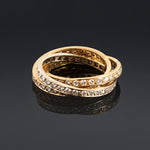 An Antique Gold Diamond Russian Wedding Ring