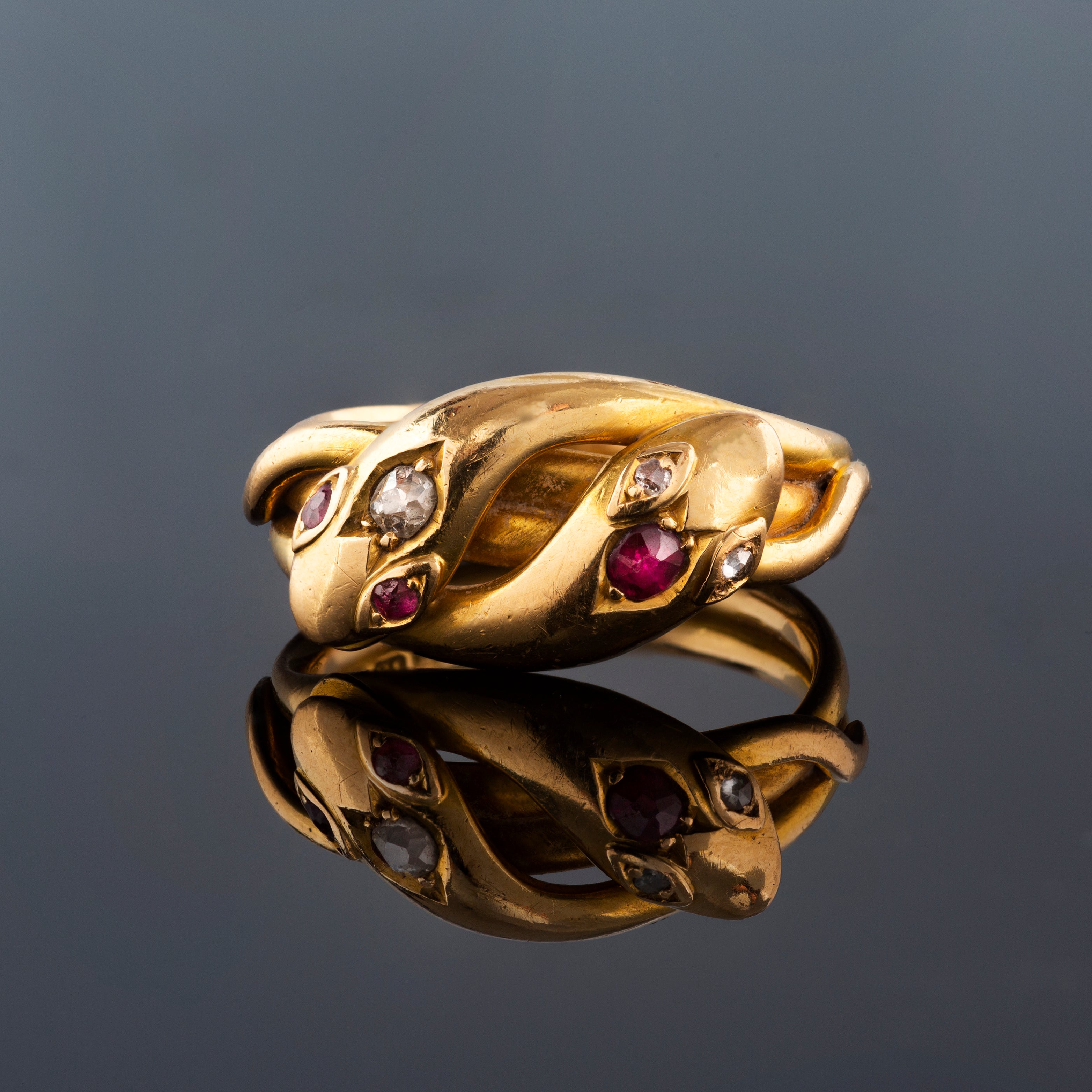 Diamond snake ring ruby eyes hotsell