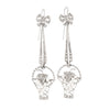 A Pair of Platinum Gold Diamond Pearl Earrings