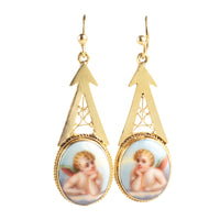 Pair of Cherub Gold Earrings