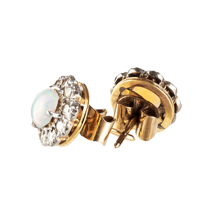Pair of Opal Diamond Stud Earrings