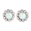 A pair of Opal Diamond Stud Earrings