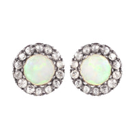Pair of Deco Opal Diamond Stud Earrings