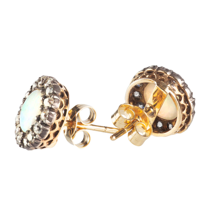 Pair of Deco Opal Diamond Stud Earrings