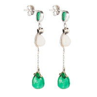 Pair of Emerald Natural Pearl Drop Earrings