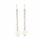 A Pair of Diamond Opal Drop Earrings
