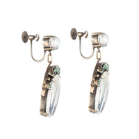 Pair of Moonstone and Zircon Drop Earrings