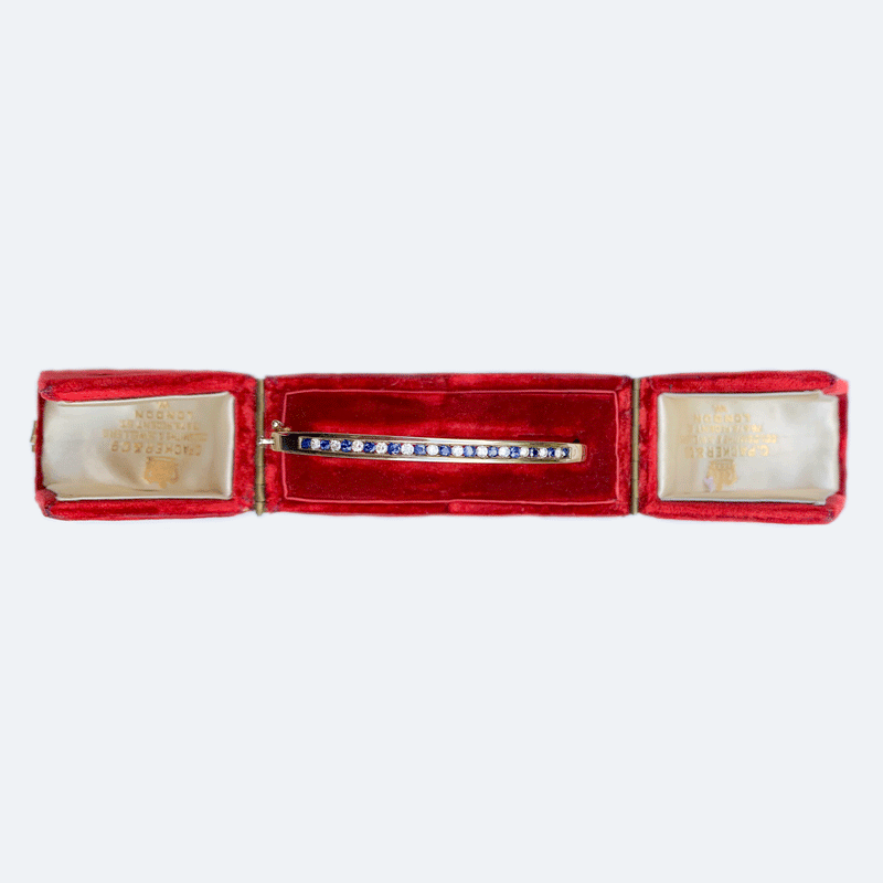 9ct gold, Sapphire & Diamond Bangle