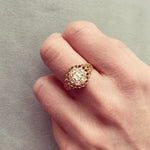 Victorian 15ct Gold Claw Set Diamond Cluster Ring 