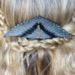 Art Deco Blue Angel bird Bakelite & Paste Hair Comb