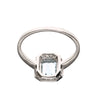 An Aquamarine Diamond Platinum Ring