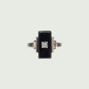 Art Deco, Onyx, Diamond & Platinum Ring c.1920s