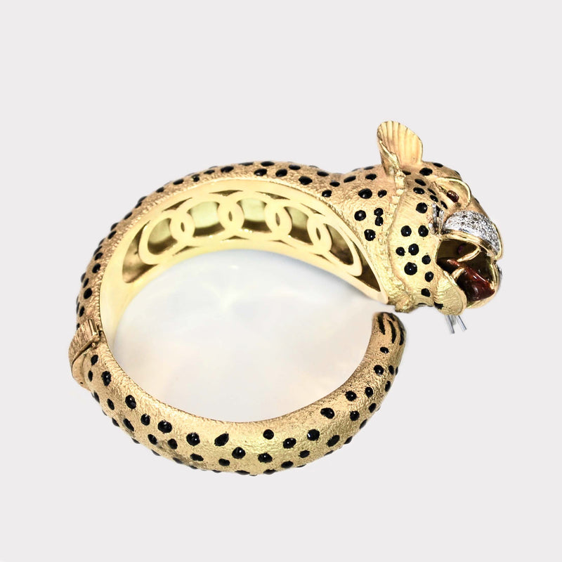 Ruby, Diamond, 18ct Gold Jaguar Bracelet c.1970s