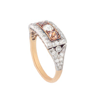 A Cognac Diamond Gold Ring