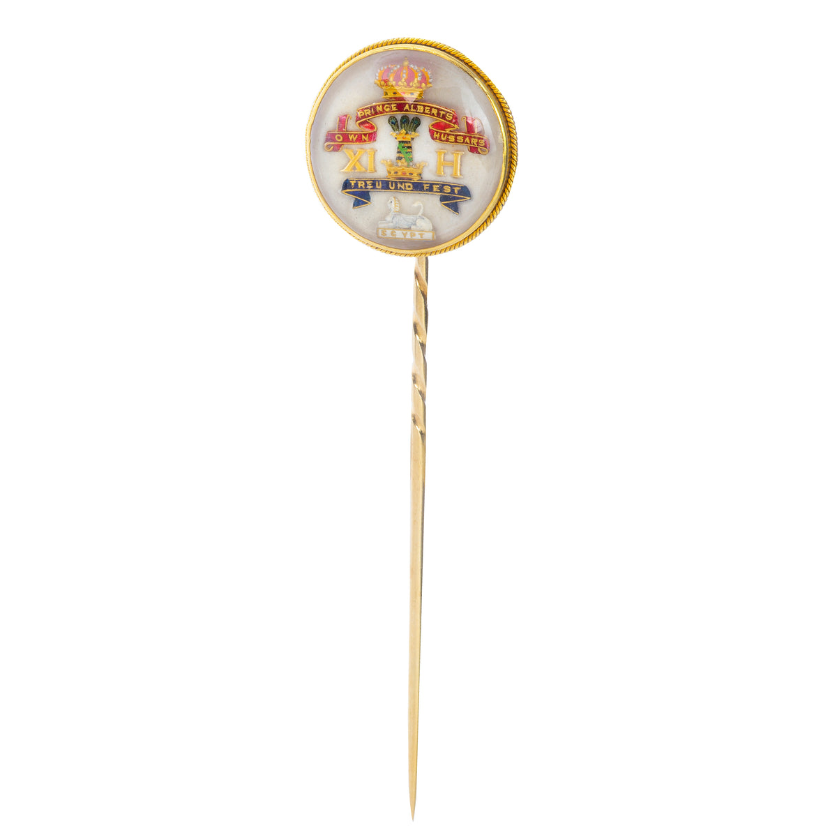 A Rock Crystal Military Gold Stick Pin