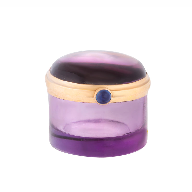 An Amethyst Gold Pill Box