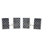 A Pair of Silver Black Enamel Cufflinks