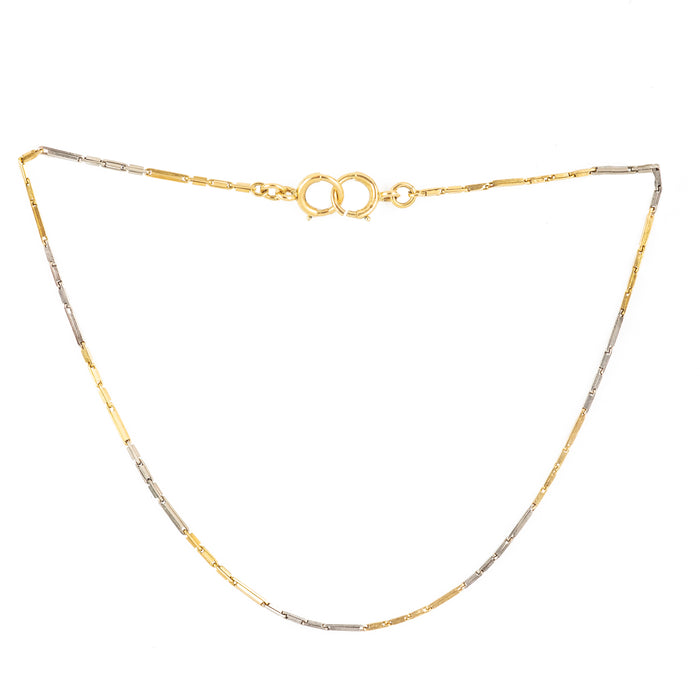 Vintage 1960s gold and platinum bracelet or choker, sleek Italian design with warm and cool metal contrast.