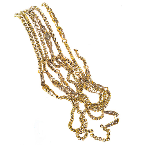 A Nine Carat Gold Guard Chain
