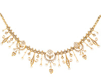 Edwardian Gold Pearl Necklace