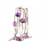 A Silver White Enamel Amethyst Necklace