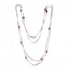 A Silver White Enamel Amethyst Necklace
