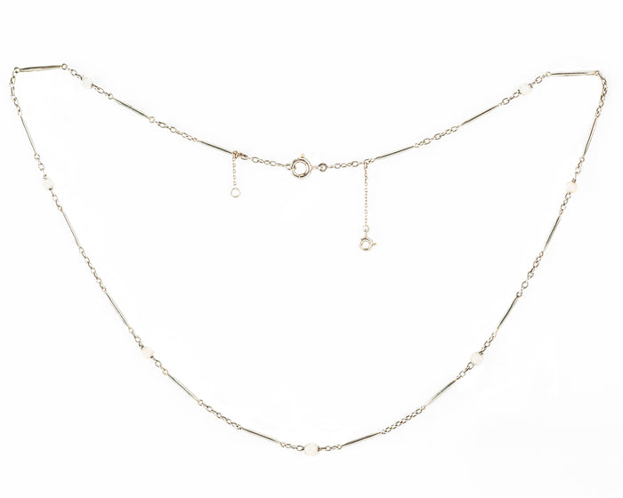 French Platinum Gold Pearl Chain