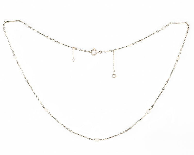 French Platinum Gold Pearl Chain